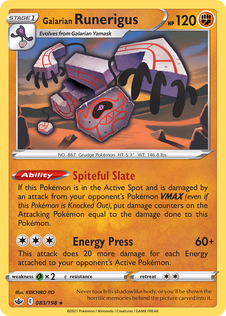 Galarian Runerigus Pokemon card (083/198, Chilling Reign)