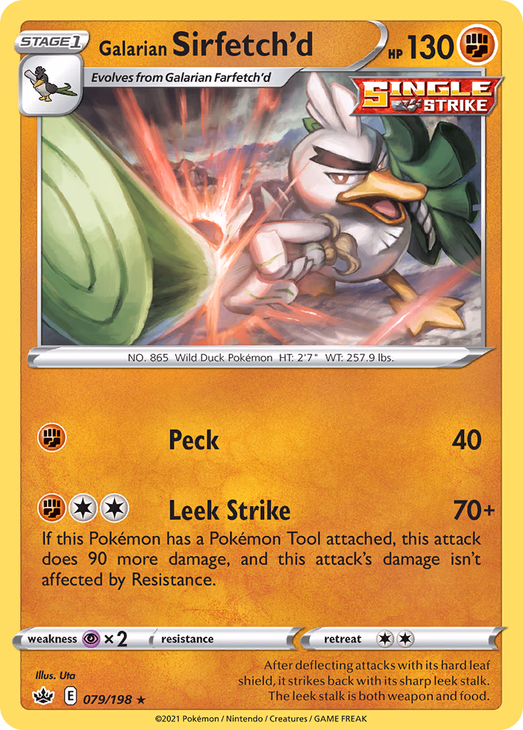 Galarian Sirfetch'd Pokemon card (079/198, Chilling Reign)