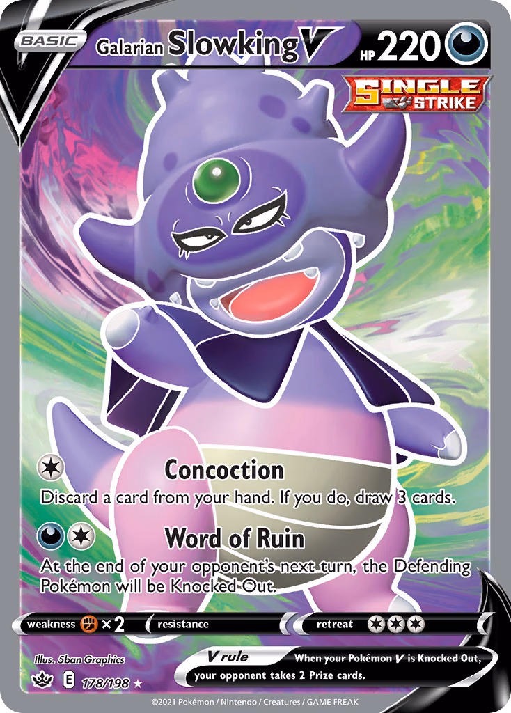 Galarian Slowking V Pokemon card (178/198, Chilling Reign)