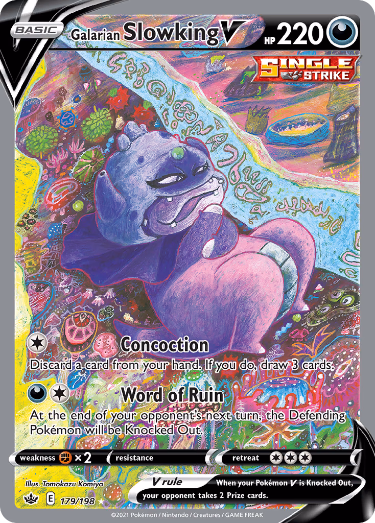 Galarian Slowking V Pokemon card (179/198, Chilling Reign)