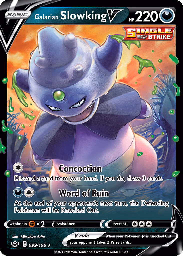 Galarian Slowking V Pokemon card (099/198, Chilling Reign)