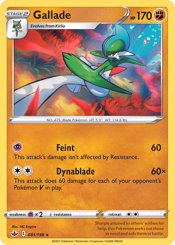 Gallade Pokemon card (081/198, Chilling Reign)