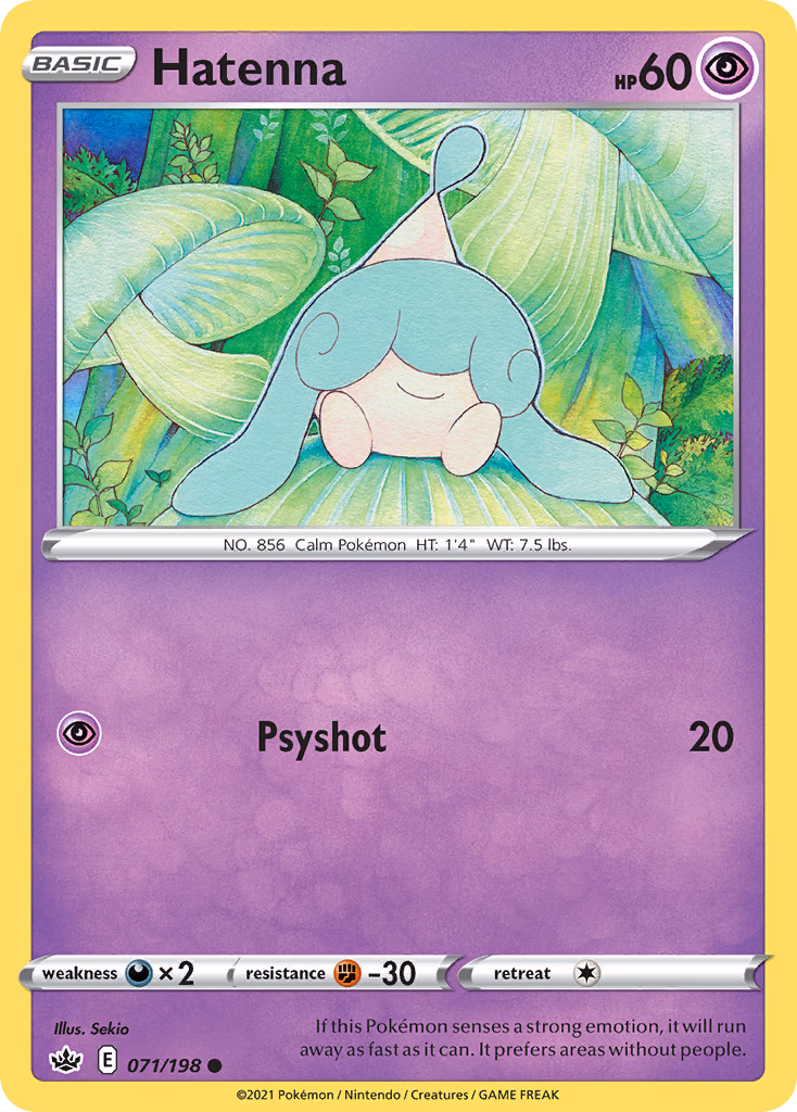 Hatenna Pokemon card (071/198, Chilling Reign)
