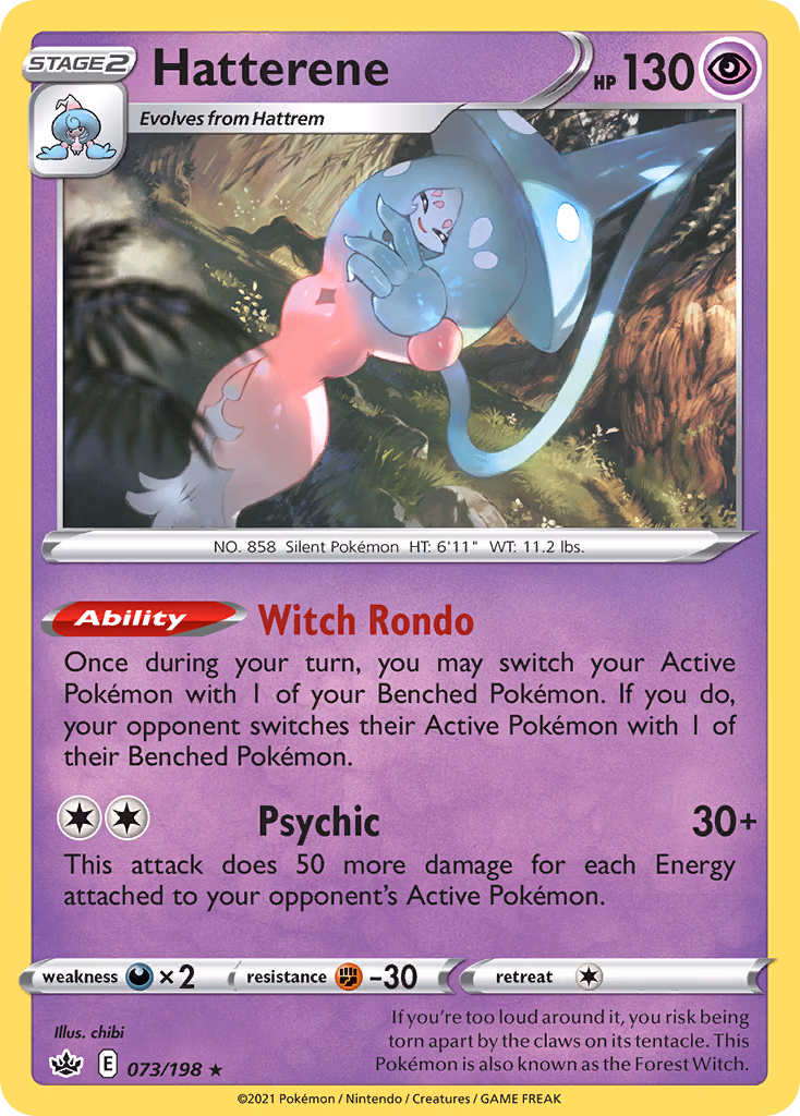 Hatterene Pokemon card (073/198, Chilling Reign)