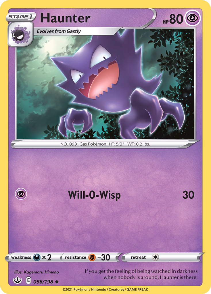 Haunter Pokemon card (056/198, Chilling Reign)