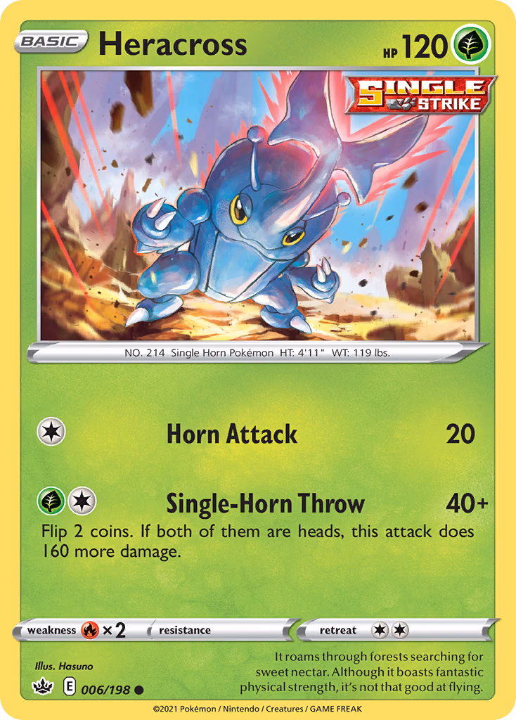 Heracross Pokemon card (006/198, Chilling Reign)