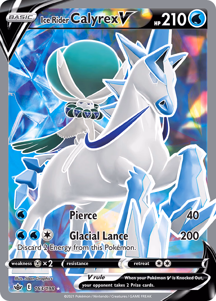 Ice Rider Calyrex V Pokemon card (163/198, Chilling Reign)