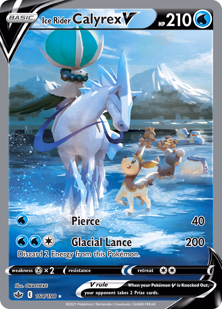 Ice Rider Calyrex V Pokemon card (164/198, Chilling Reign)