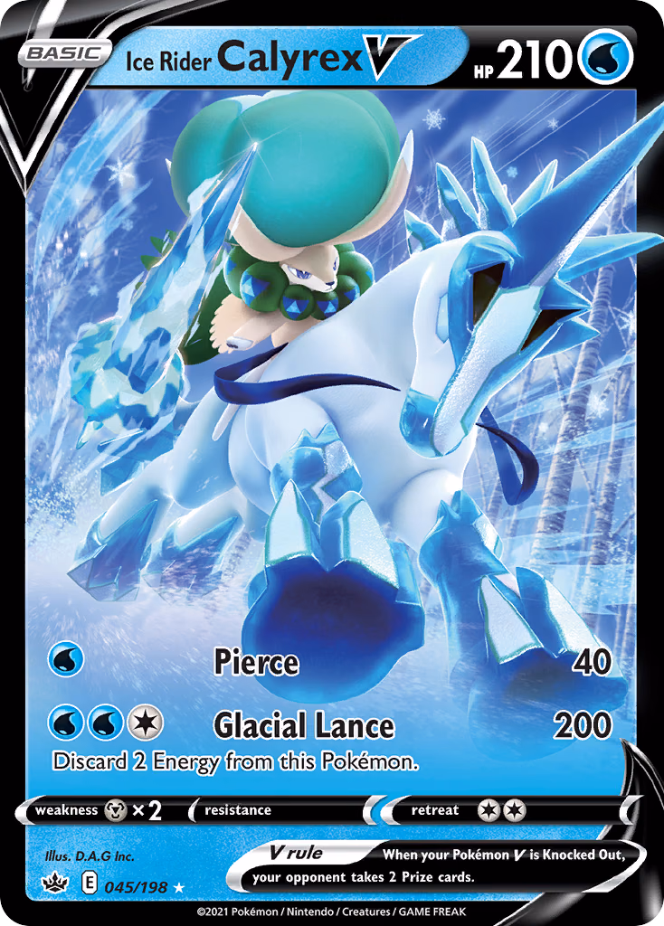 Ice Rider Calyrex V Pokemon card (045/198, Chilling Reign)