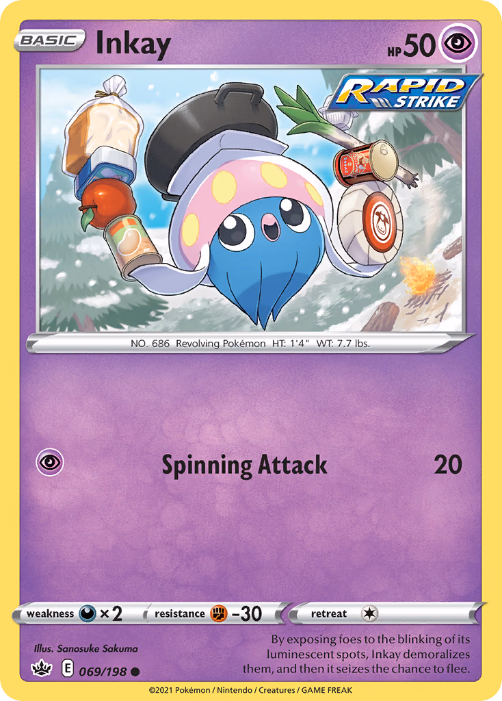Inkay Pokemon card (069/198, Chilling Reign)