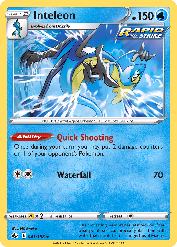Inteleon Pokemon card (043/198, Chilling Reign)