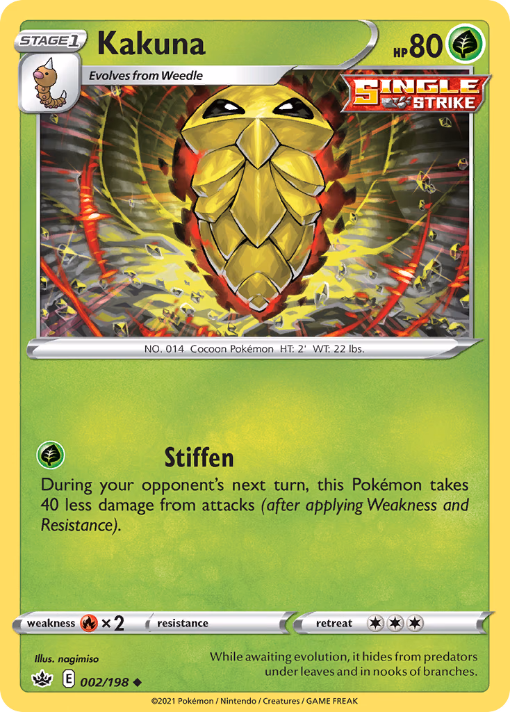 Kakuna Pokemon card (002/198, Chilling Reign)
