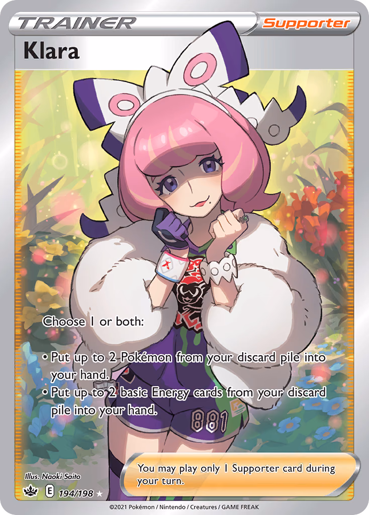 Klara Pokemon card (194/198, Chilling Reign)