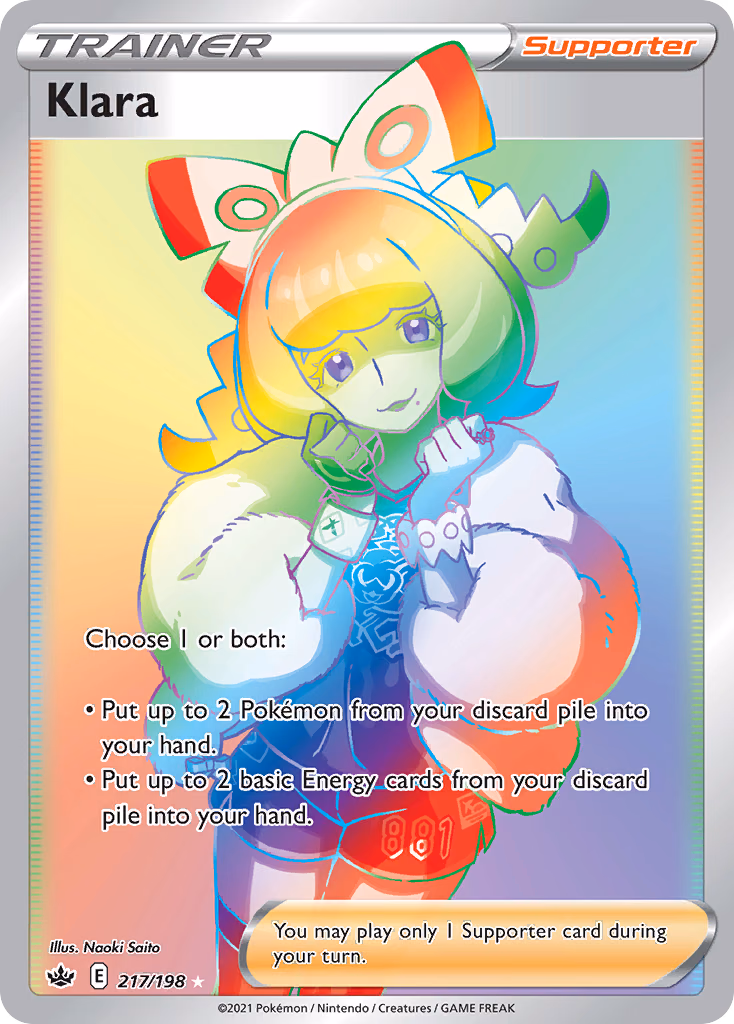 Klara Pokemon card (217/198, Chilling Reign)