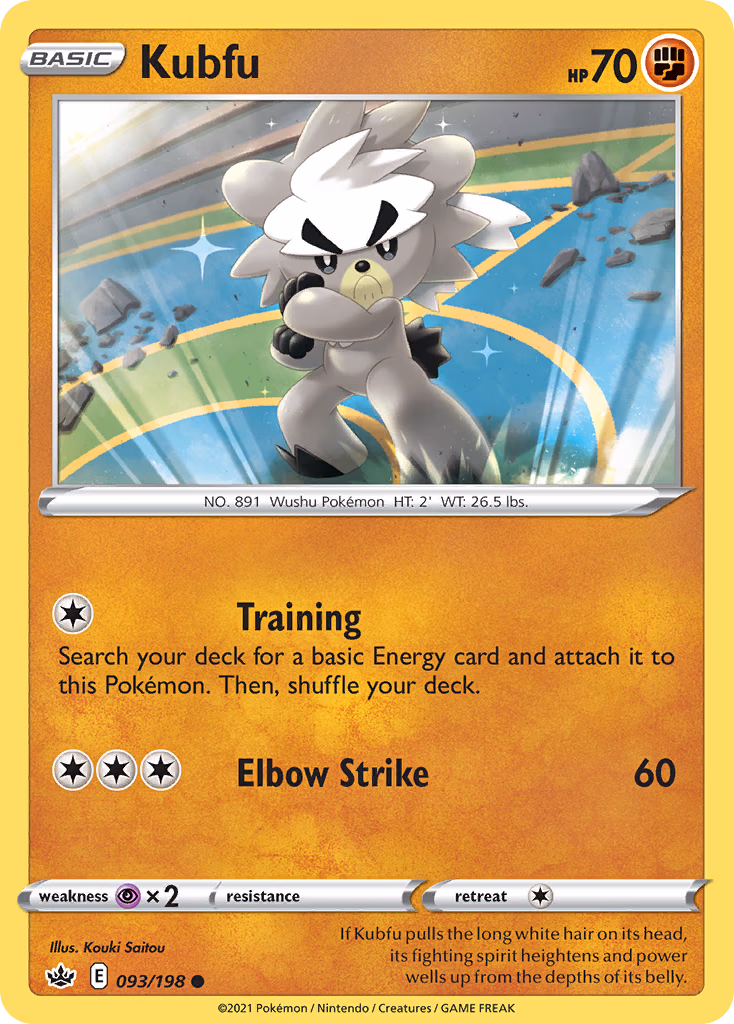 Kubfu Pokemon card (093/198, Chilling Reign)