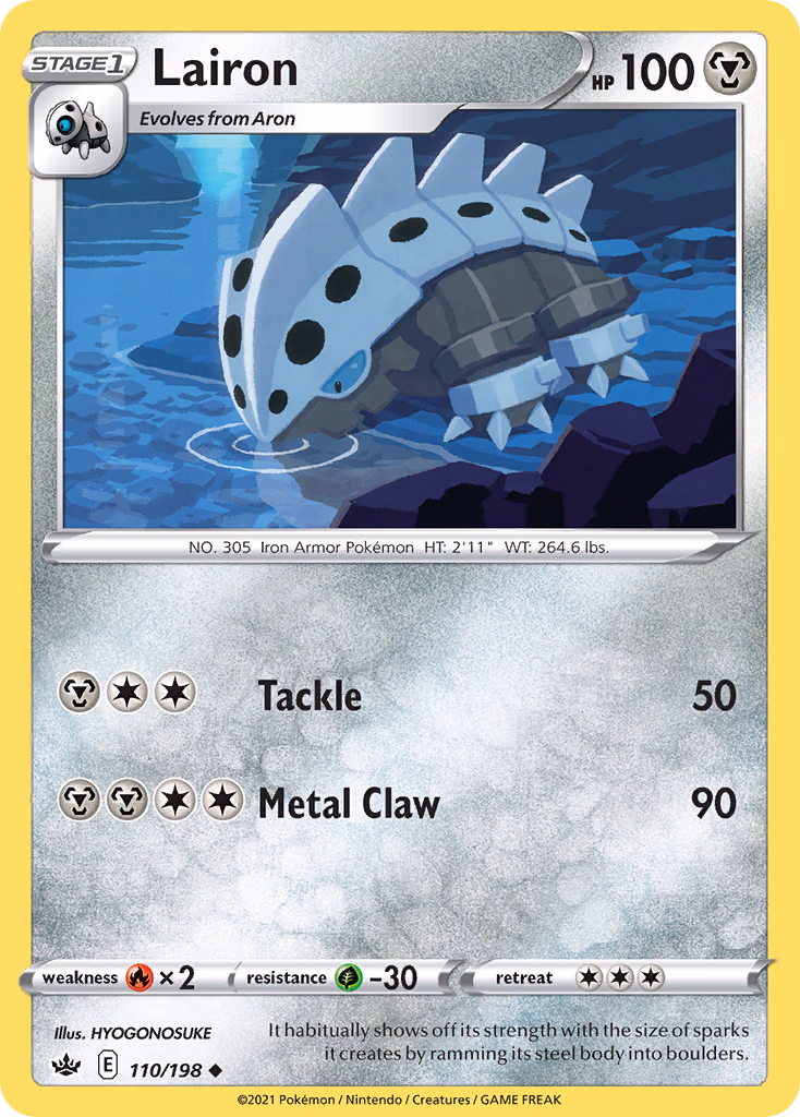 Lairon Pokemon card (110/198, Chilling Reign)