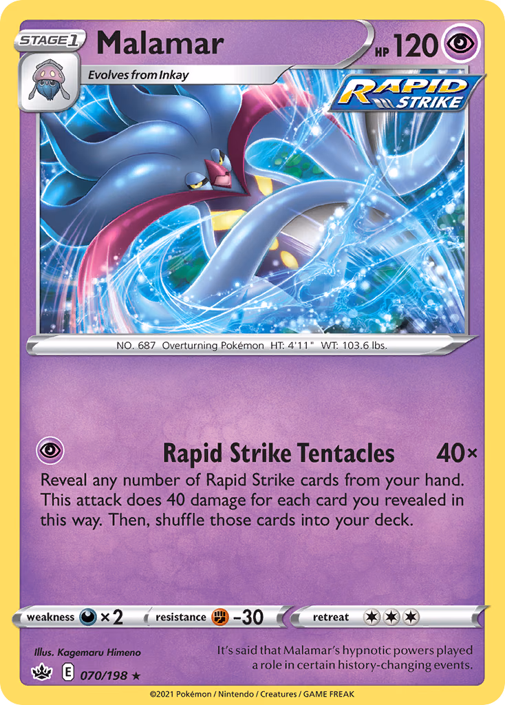 Malamar Pokemon card (070/198, Chilling Reign)