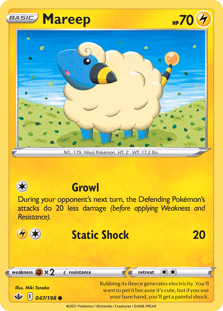 Mareep Pokemon card (047/198, Chilling Reign)
