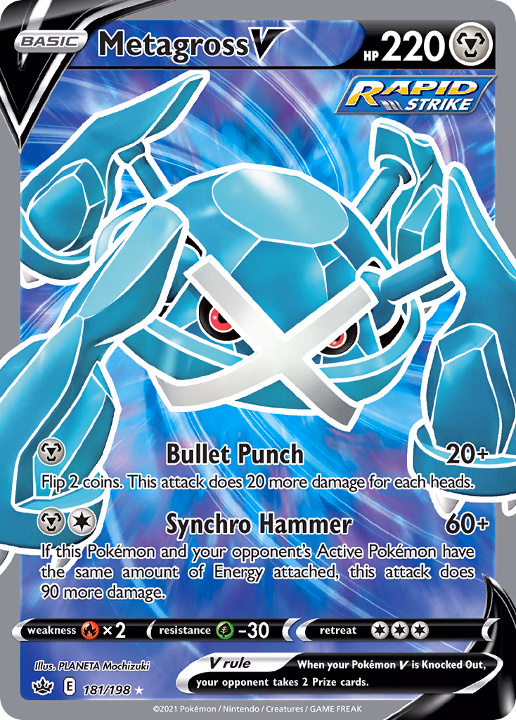 Metagross V Pokemon card (181/198, Chilling Reign)