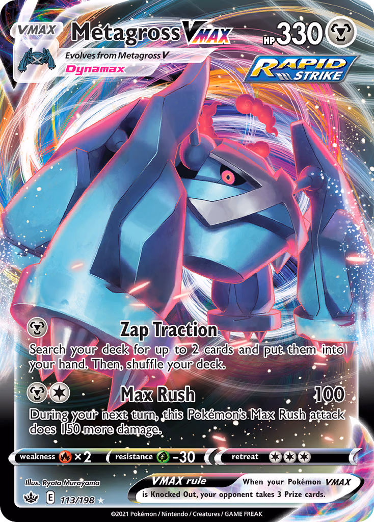 Metagross VMAX Pokemon card (113/198, Chilling Reign)