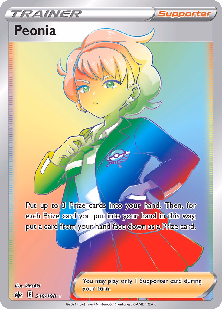 Peonia Pokemon card (219/198, Chilling Reign)
