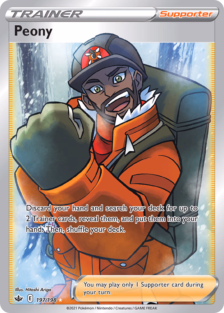 Peony Pokemon card (197/198, Chilling Reign)