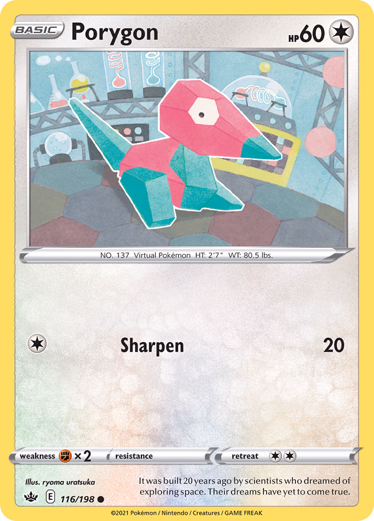 Porygon Pokemon card (116/198, Chilling Reign)