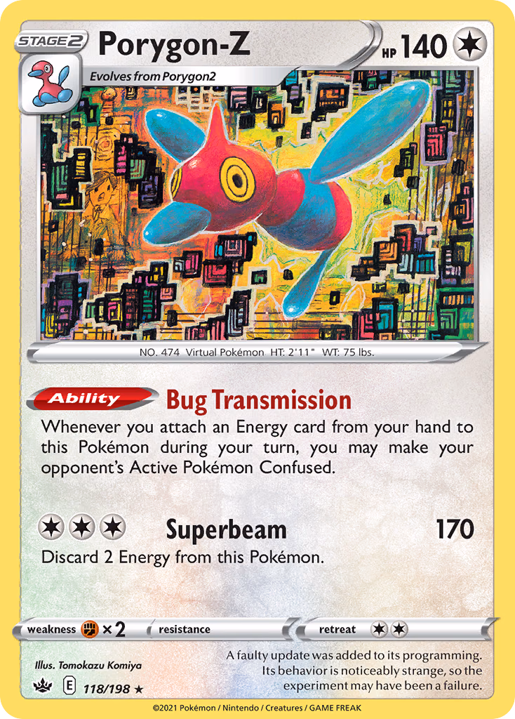 Porygon-Z Pokemon card (118/198, Chilling Reign)