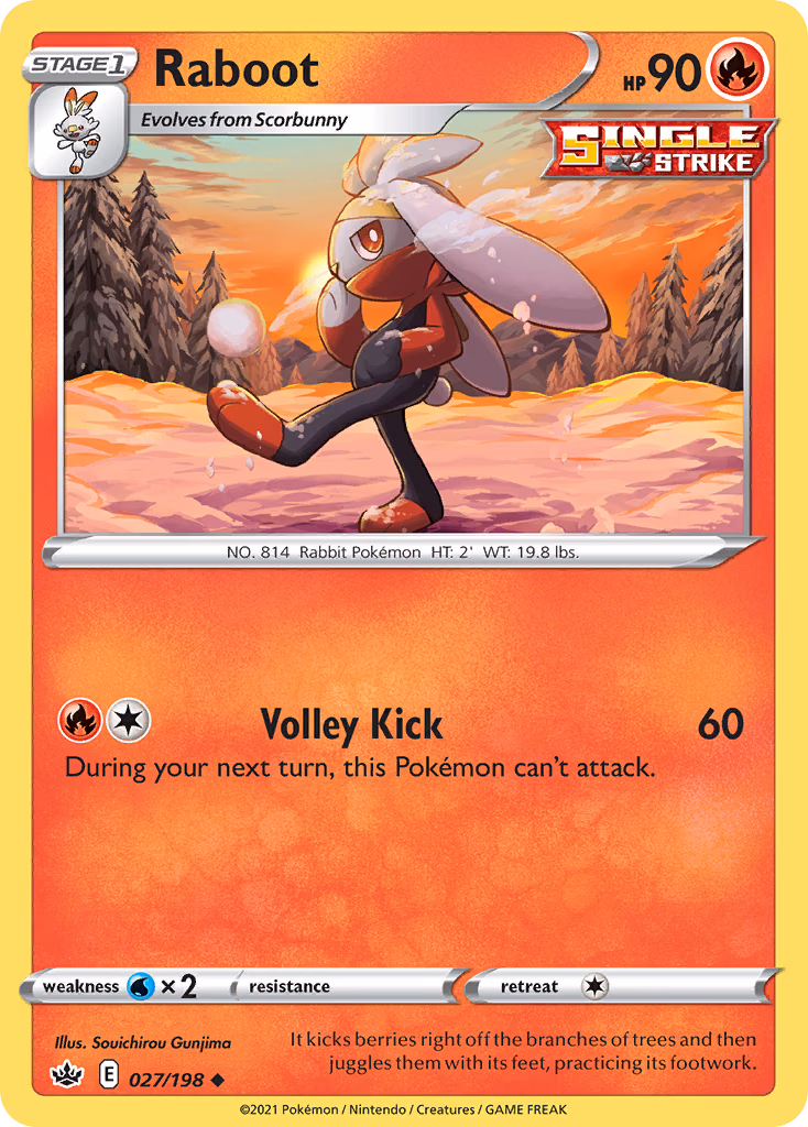 Raboot Pokemon card (027/198, Chilling Reign)