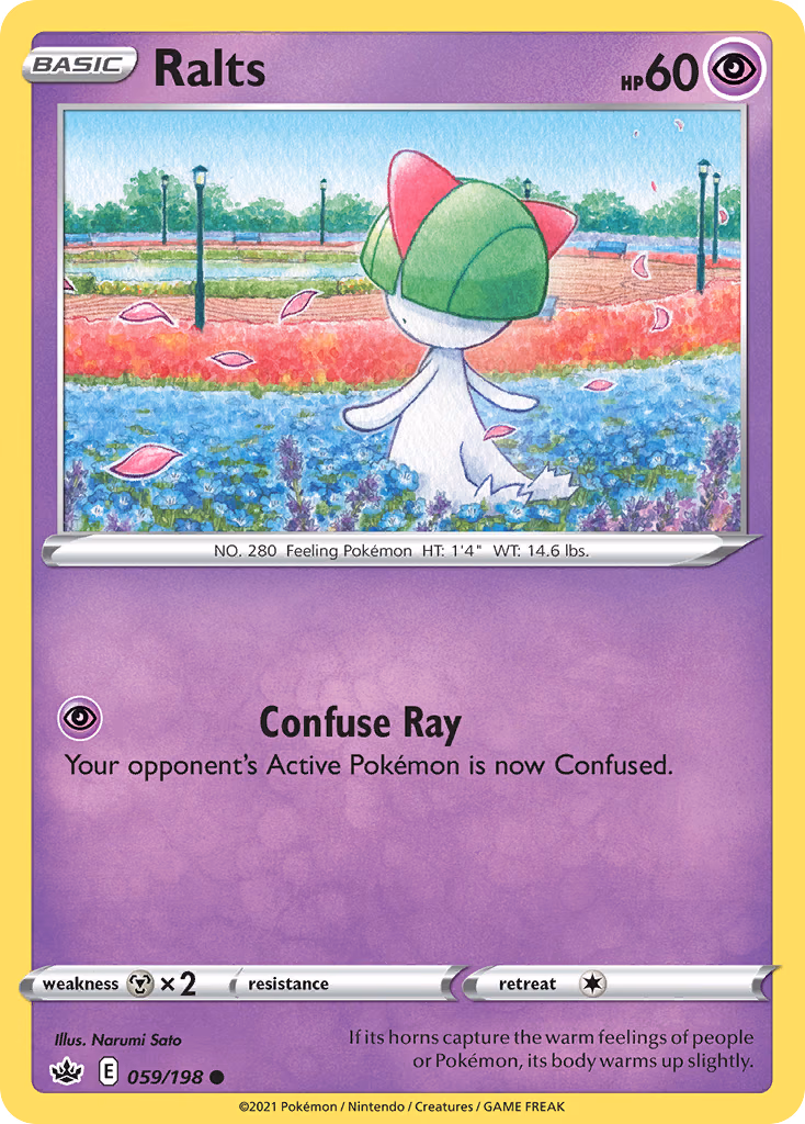 Ralts Pokemon card (059/198, Chilling Reign)