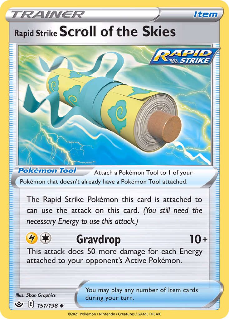 Rapid Strike Scroll of the Skies Pokemon card (151/198, Chilling Reign)