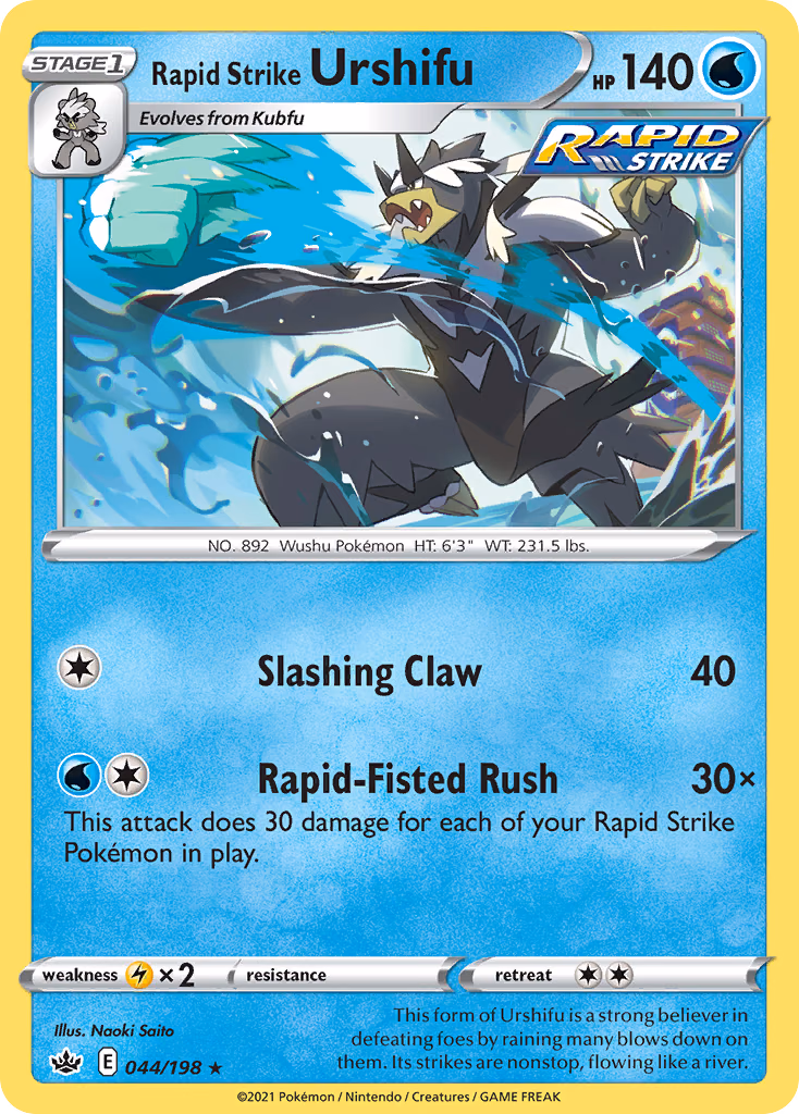 Rapid Strike Urshifu Pokemon card (044/198, Chilling Reign)