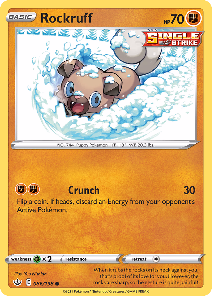 Rockruff Pokemon card (086/198, Chilling Reign)