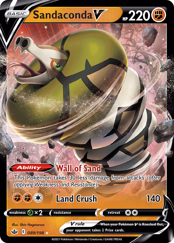 Sandaconda V Pokemon card (089/198, Chilling Reign)