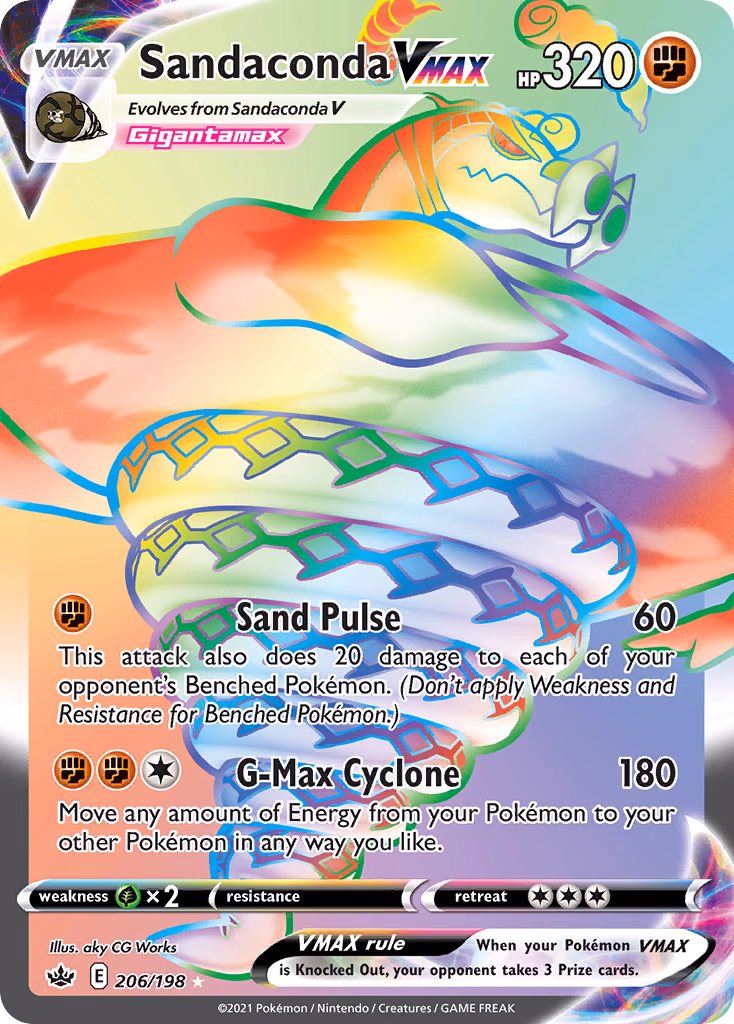 Sandaconda VMAX Pokemon card (206/198, Chilling Reign)