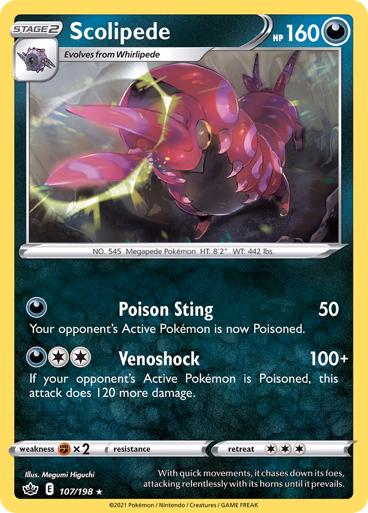 Scolipede Pokemon card (107/198, Chilling Reign)