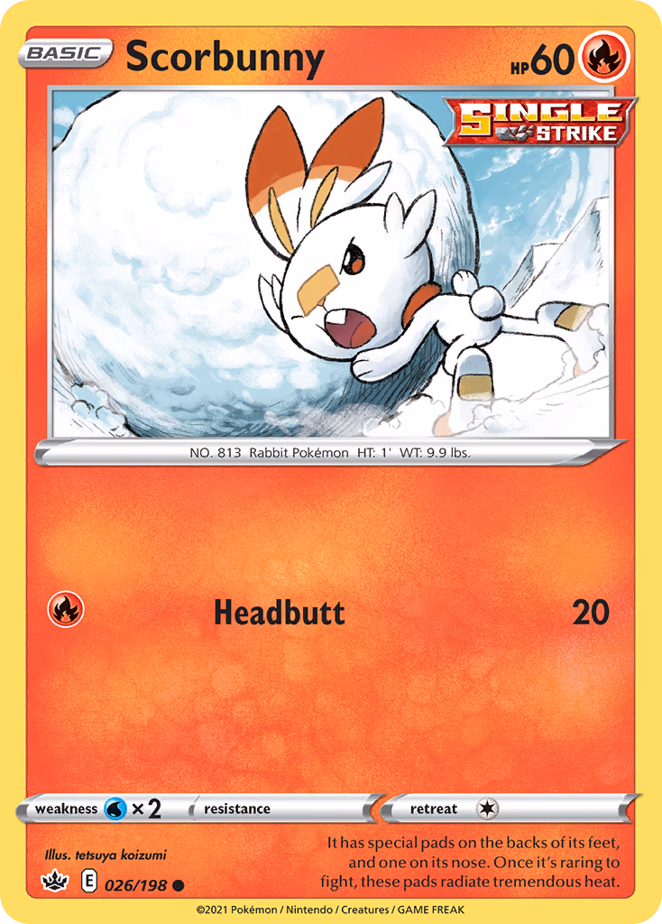 Scorbunny Pokemon card (026/198, Chilling Reign)