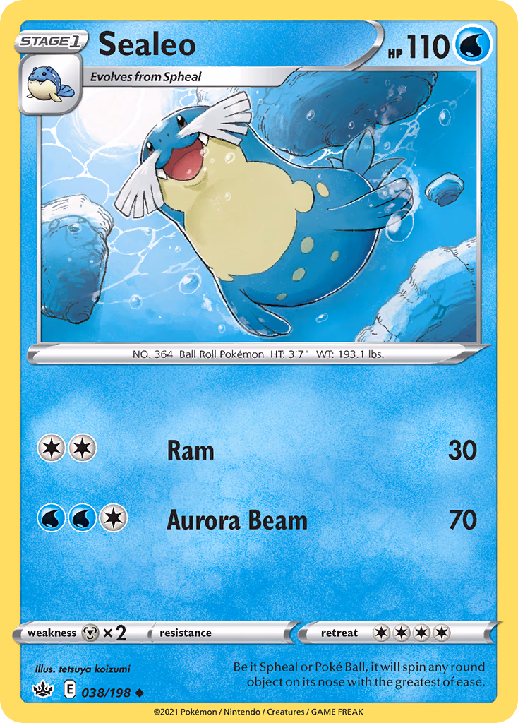 Sealeo Pokemon card (038/198, Chilling Reign)