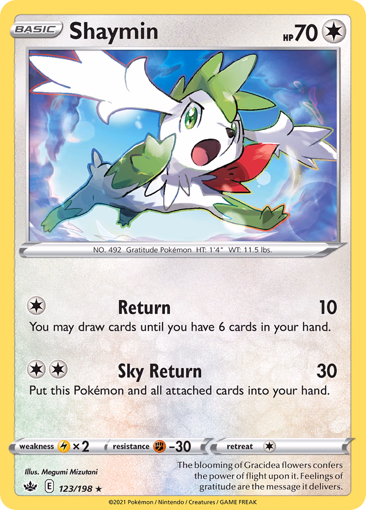 Shaymin Pokemon card (123/198, Chilling Reign)