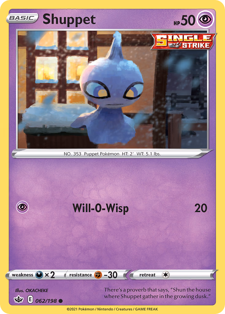 Shuppet Pokemon card (062/198, Chilling Reign)