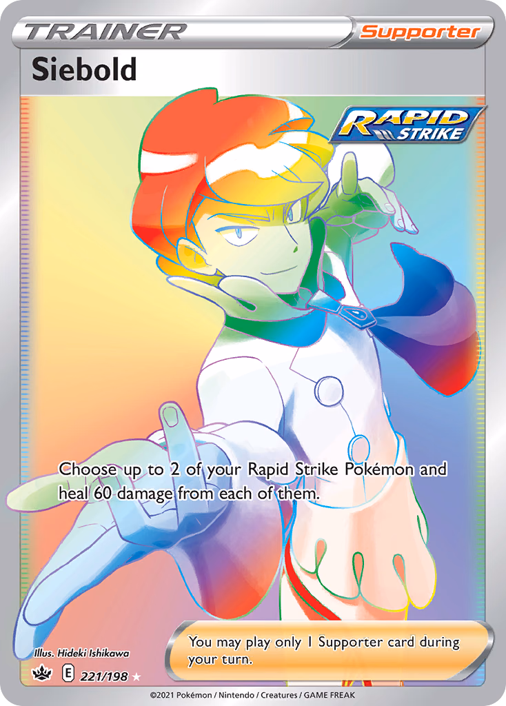 Siebold Pokemon card (221/198, Chilling Reign)