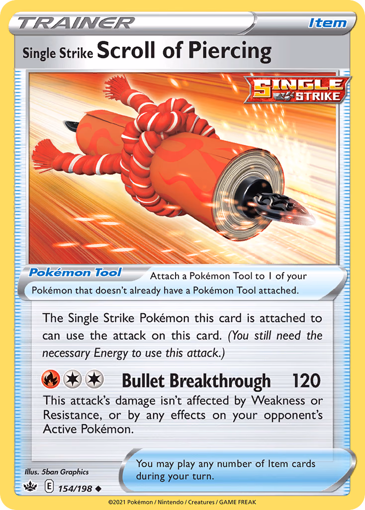 Single Strike Scroll of Piercing Pokemon card (154/198, Chilling Reign)