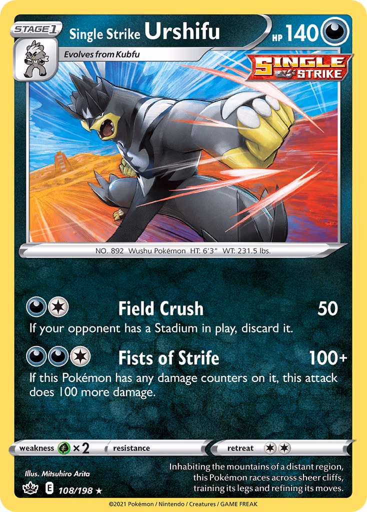 Single Strike Urshifu Pokemon card (108/198, Chilling Reign)