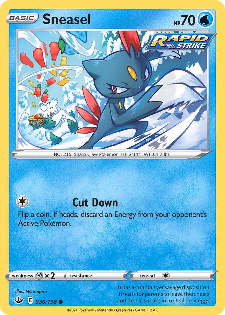 Sneasel Pokemon card (030/198, Chilling Reign)