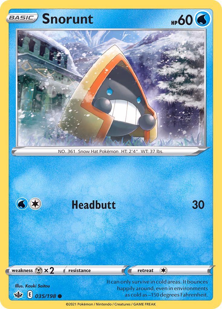 Snorunt Pokemon card (035/198, Chilling Reign)
