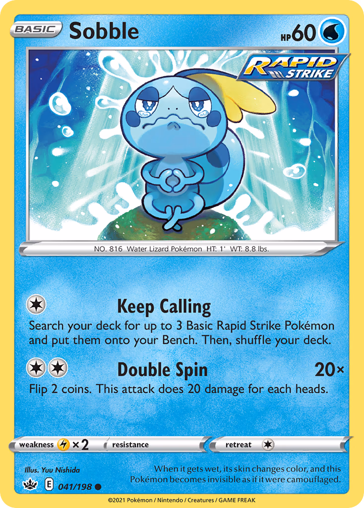 Sobble Pokemon card (041/198, Chilling Reign)
