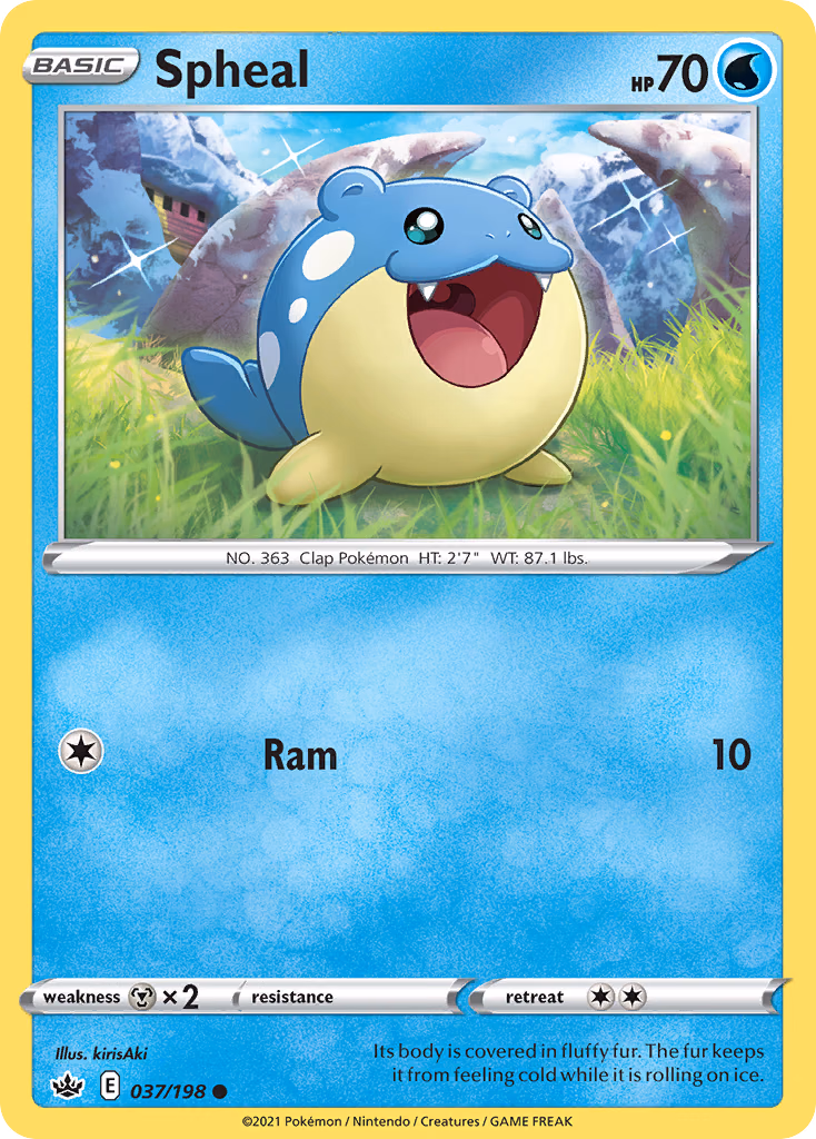 Spheal Pokemon card (037/198, Chilling Reign)
