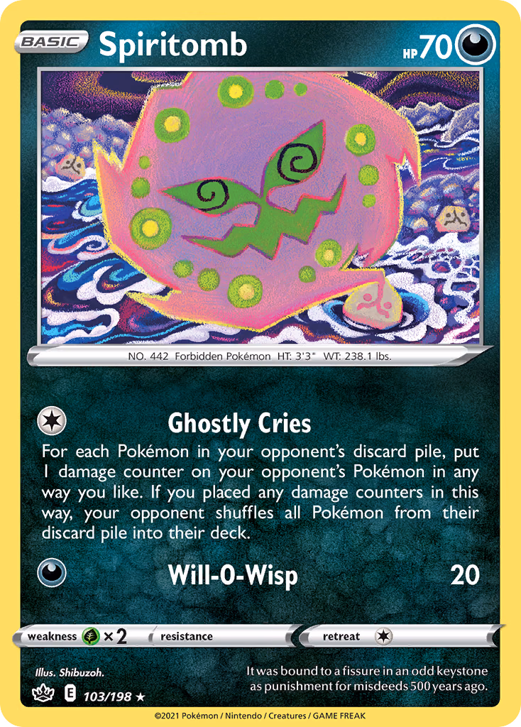 Spiritomb Pokemon card (103/198, Chilling Reign)