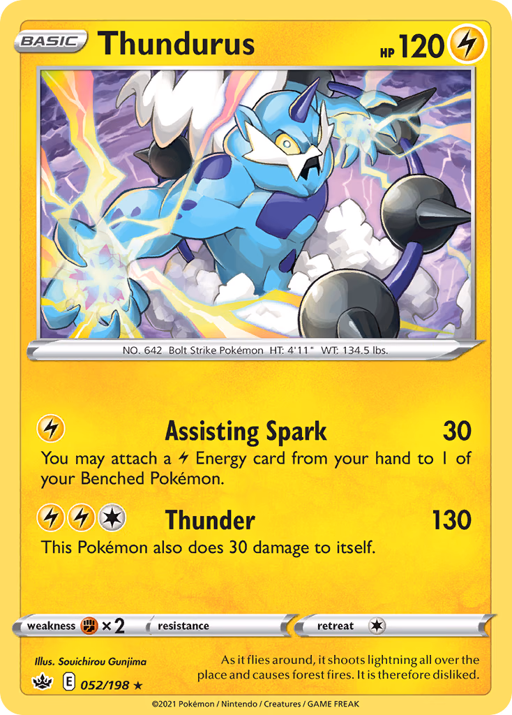 Thundurus Pokemon card (052/198, Chilling Reign)