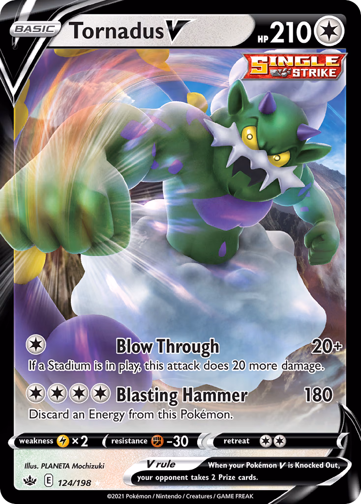 Tornadus V Pokemon card (124/198, Chilling Reign)